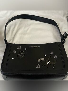 Karl Lagerfeld Black Leather Bag